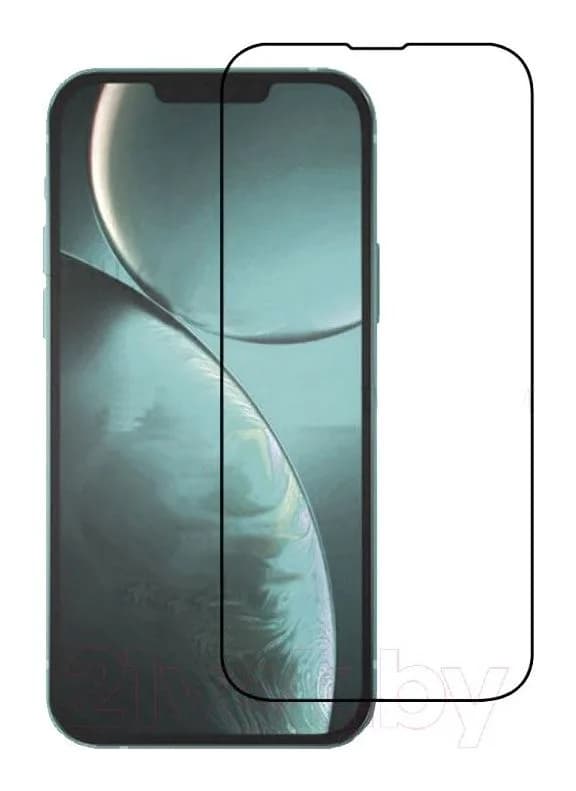 Защитное стекло для телефона Case 3D для iPhone 14 (черный глянец)