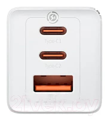 Зарядное устройство сетевое Baseus GaN5 + кабель Type-C to Type-C / CCGP120202 (белый)