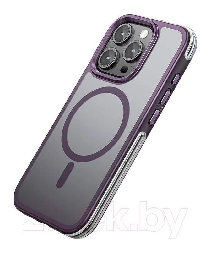 Чехол-накладка Hoco AS5 для iPhone 15 Pro магнитный противоударный (пурпурный)