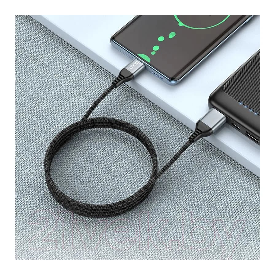 Зарядный кабель Hoco U128 2в1 USB/Type-C to Type-C (черный)