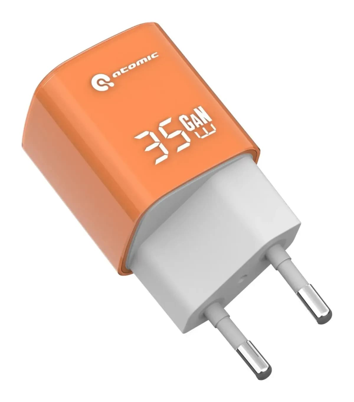 Зарядное устройство сетевое Atomic Crystal G351 GAN 35W USB A+C с кабелем USB С-С / 10.197 (оранжевый)