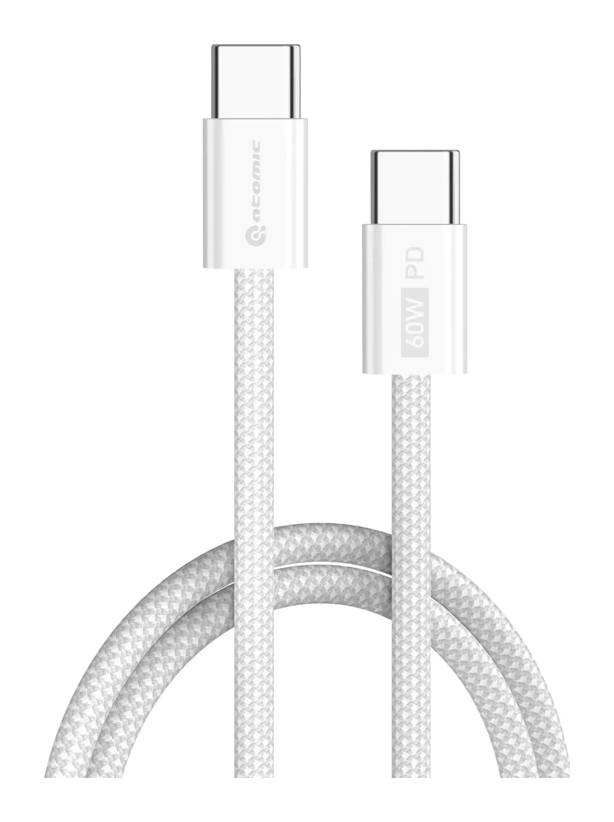 Зарядный кабель Atomic Real USB-C-USB-C PD 60W / 30.406 (1.5м, белый)