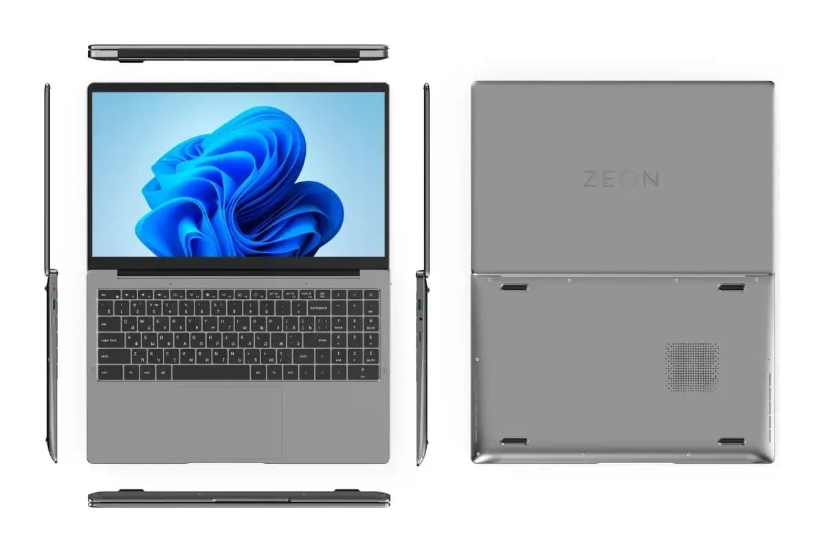 Ноутбук ZEON FlexiBook 15.6/N4000/12/512 Windows 11 Pro (Gray)
