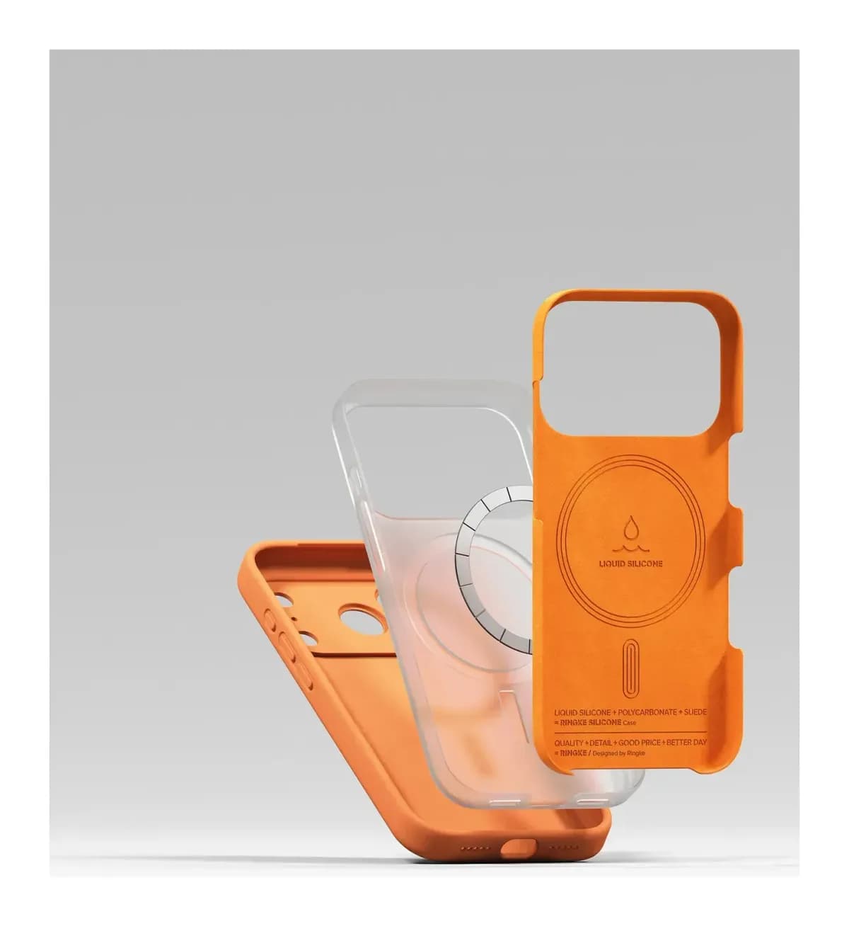 Чехол-накладка Ringke Silicone Magnetic для iPhone 17 Pro (Tangerine)