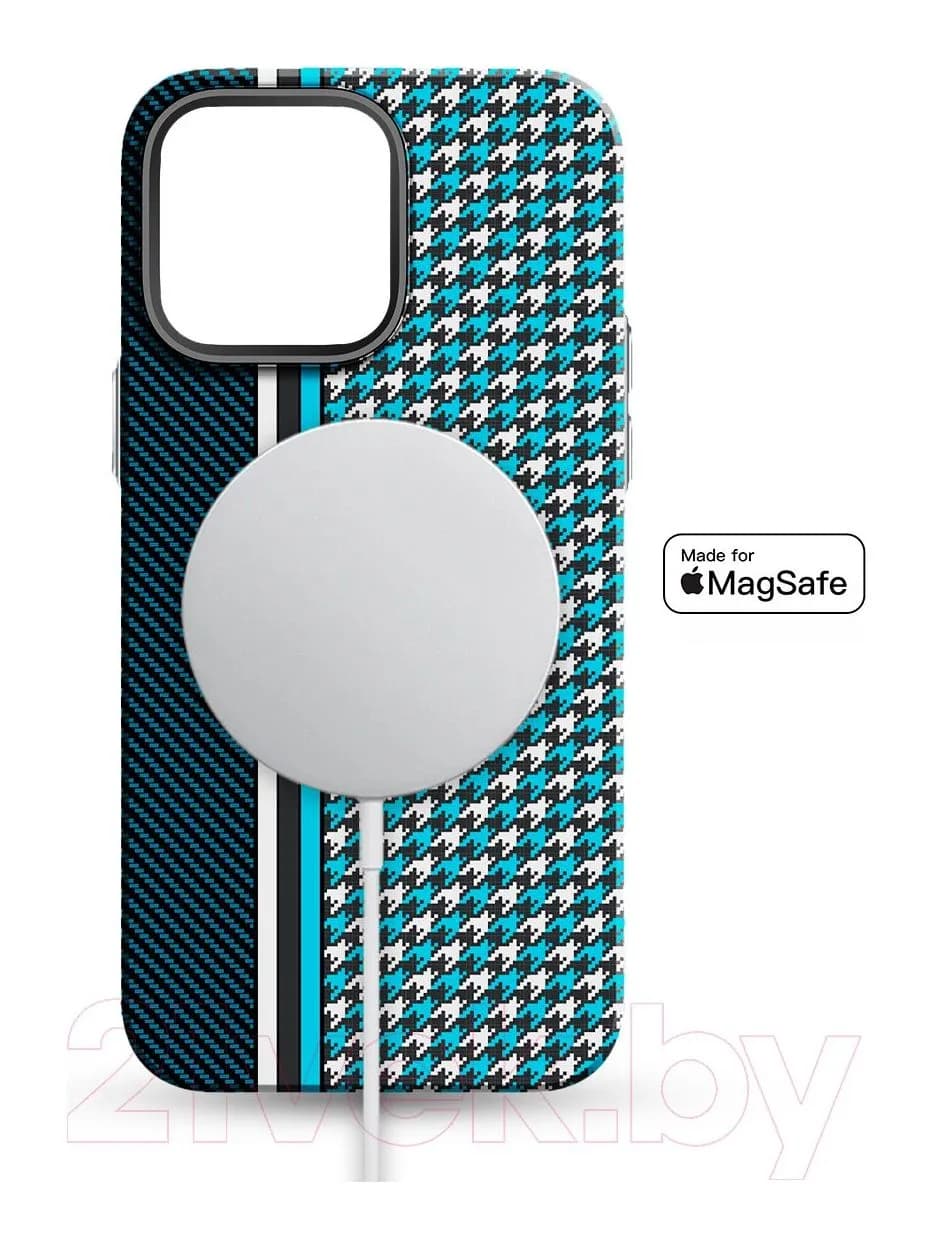 Чехол-накладка Luxo Престижные ромбы J250 для iPhone 15 Pro Max (синий/голубой)