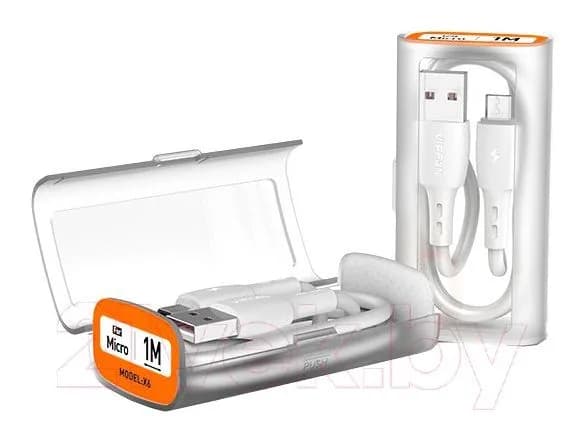 Зарядный кабель Vipfan X06 USB-Micro (1м, белый, в футляре)