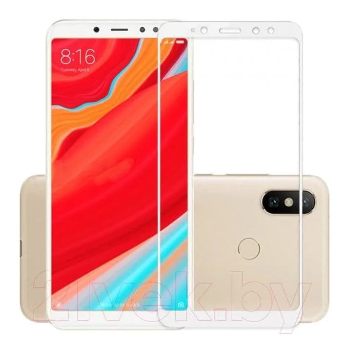 Защитное стекло для телефона Case Full Screen для Redmi S2 (белый)