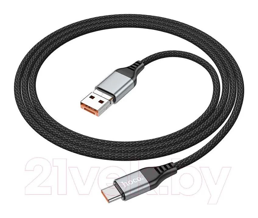 Зарядный кабель Hoco U128 2в1 USB/Type-C to Type-C (черный)
