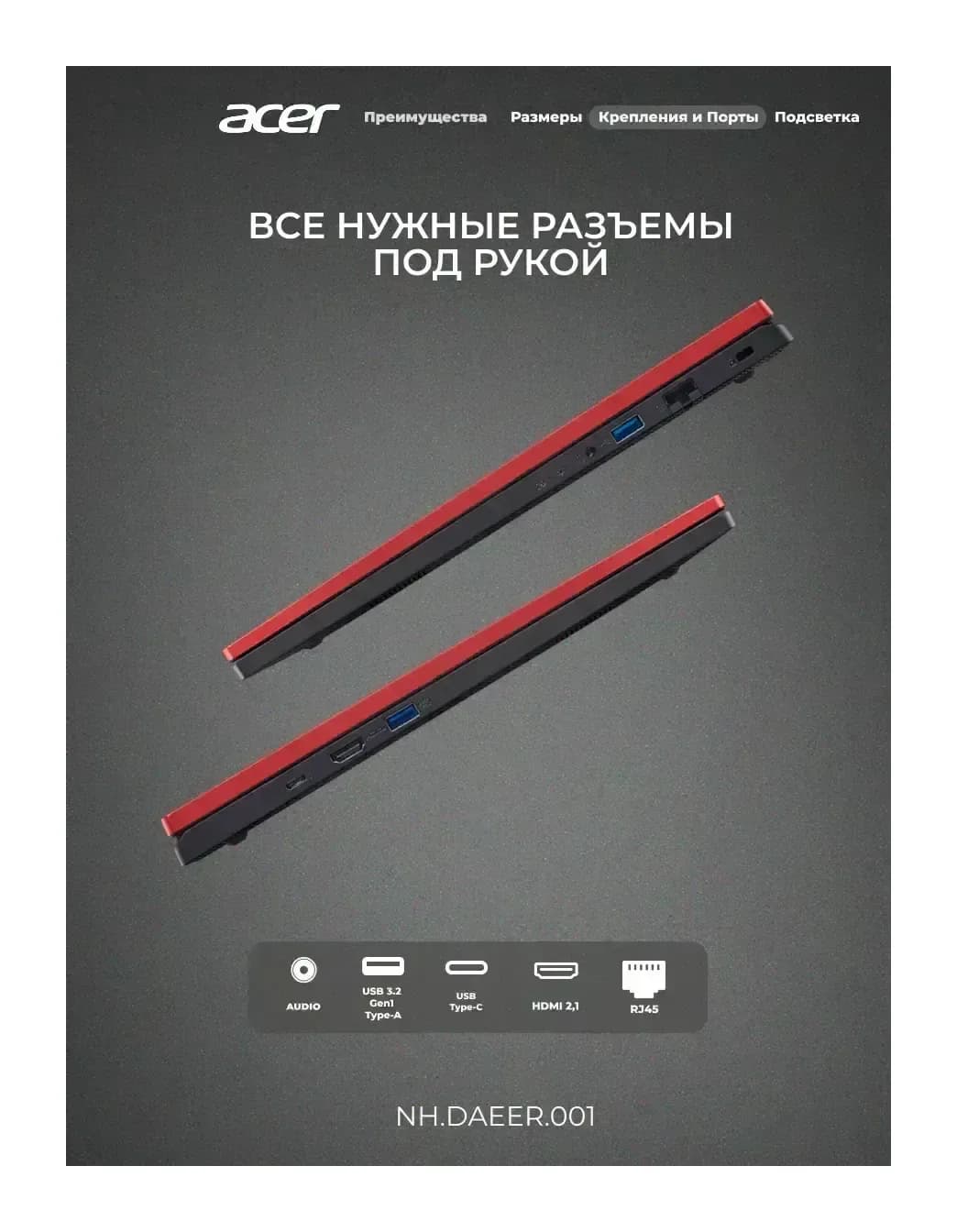 Игровой ноутбук Acer Nitro Lite NH.DAEER.001 / I5165SG45N без ОС