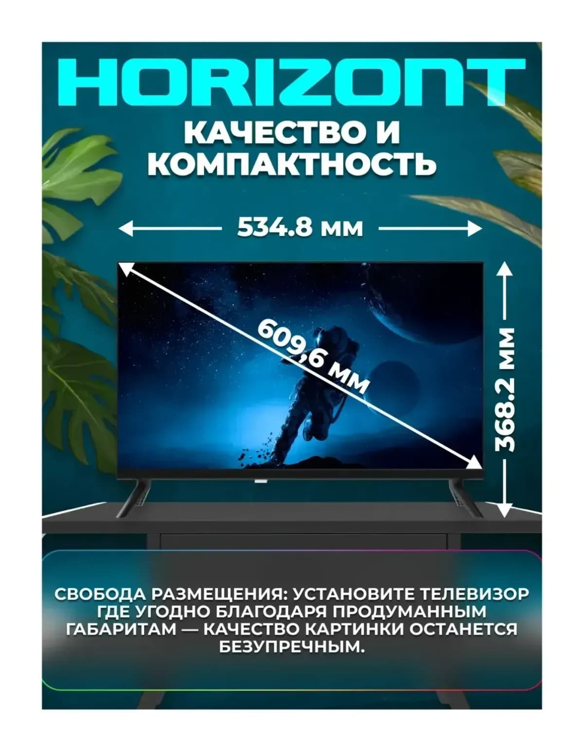 Телевизор Horizont 24" 24HDS25BY