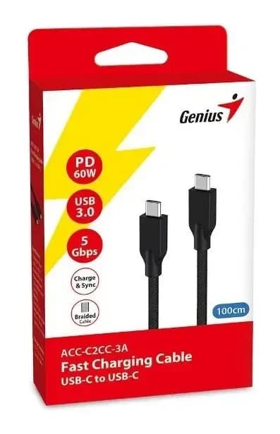 Зарядный кабель Genius ACC-C2CC-3A / 32590006400 (черный)