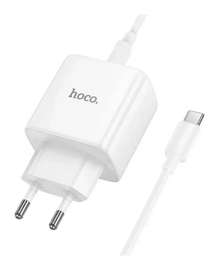 Зарядное устройство сетевое Hoco N83 + кабель Type-C-Type-C (белый)