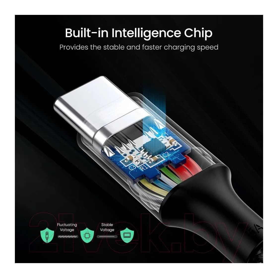Зарядный кабель Ugreen US316 / 70427 (1м, черный)