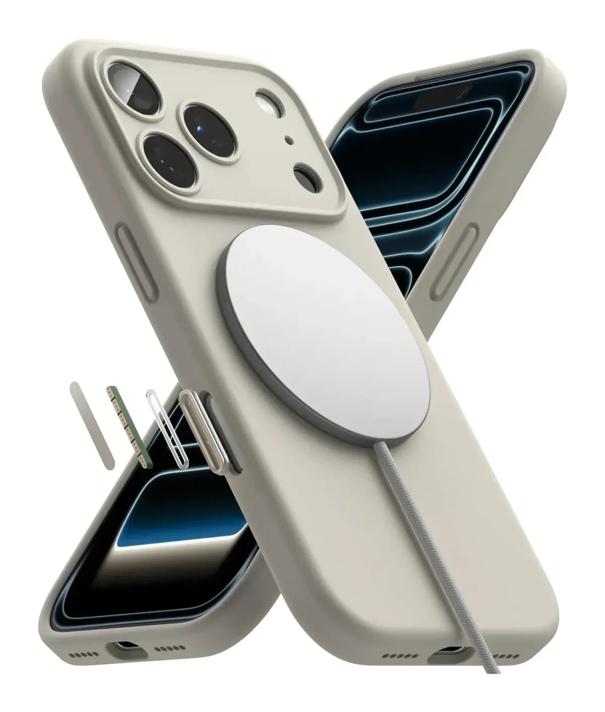 Чехол-накладка Ringke Silicone Magnetic для iPhone 17 Pro (Stone)