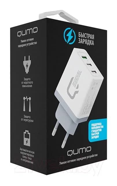 Адаптер питания сетевой Qumo Charger 0019 / Q23714 (белый)