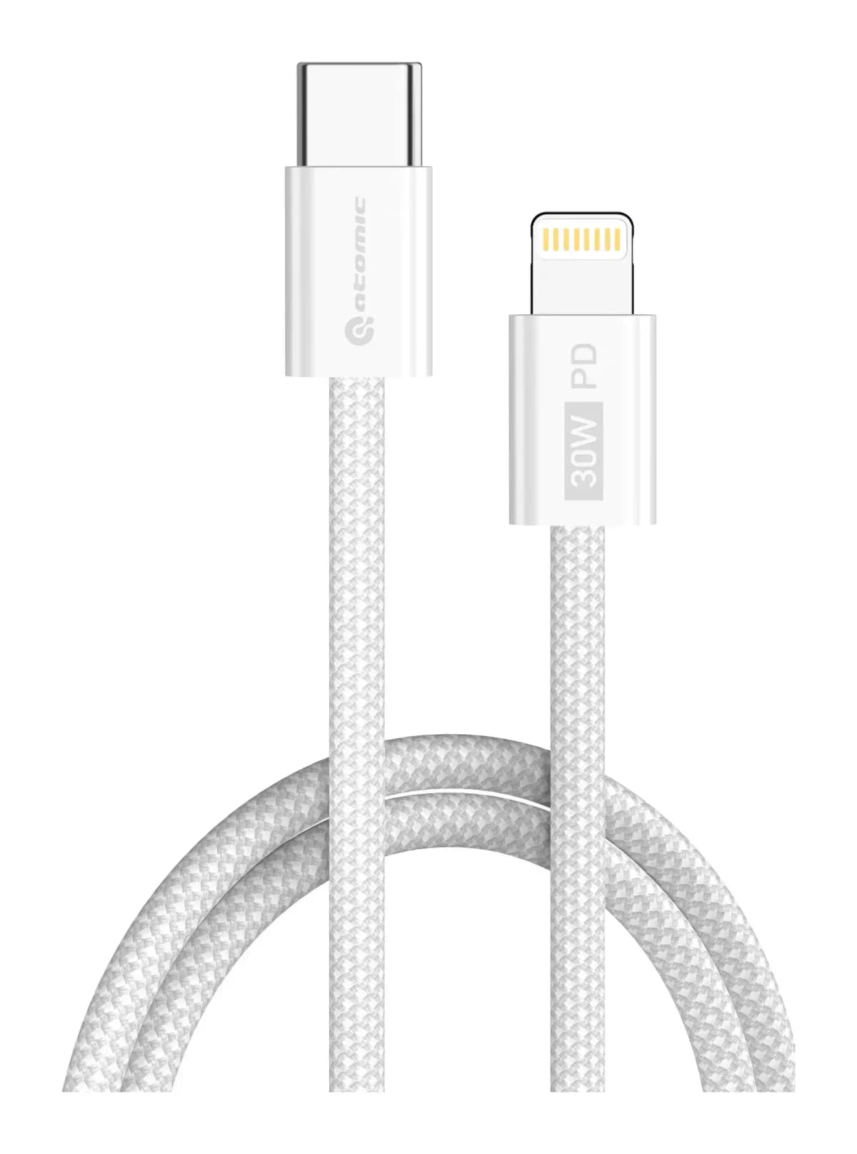 Зарядный кабель Atomic Real USB-C-Lightning PD 30W / 30.408 (1.5м, белый)
