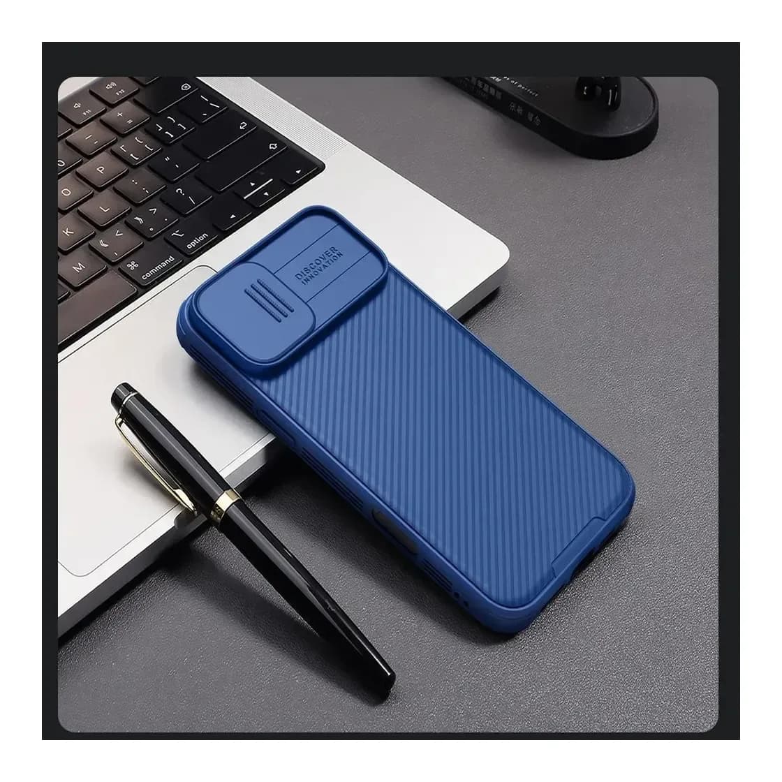 Чехол-накладка Nillkin CamShield Pro для iPhone 16 Plus (синий)