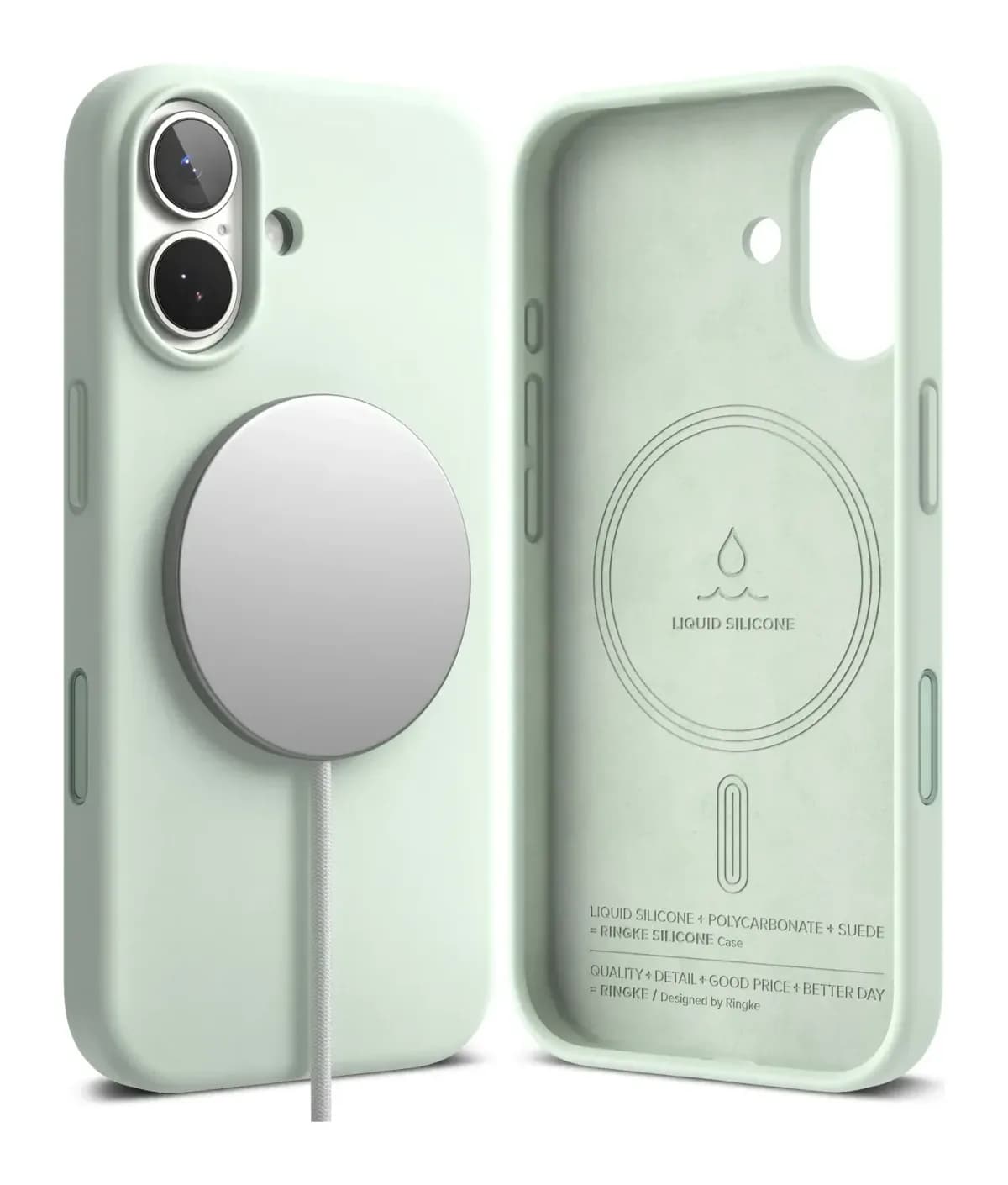 Чехол-накладка Ringke Silicone Magnetic для iPhone 17 (Soft Mint)