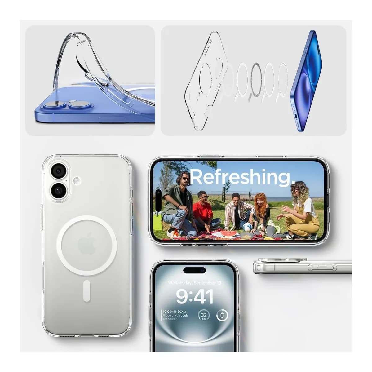 Чехол-накладка Spigen Liquid Crystal Mag Magsafe для iPhone 16 / ACS08390 (Clear)