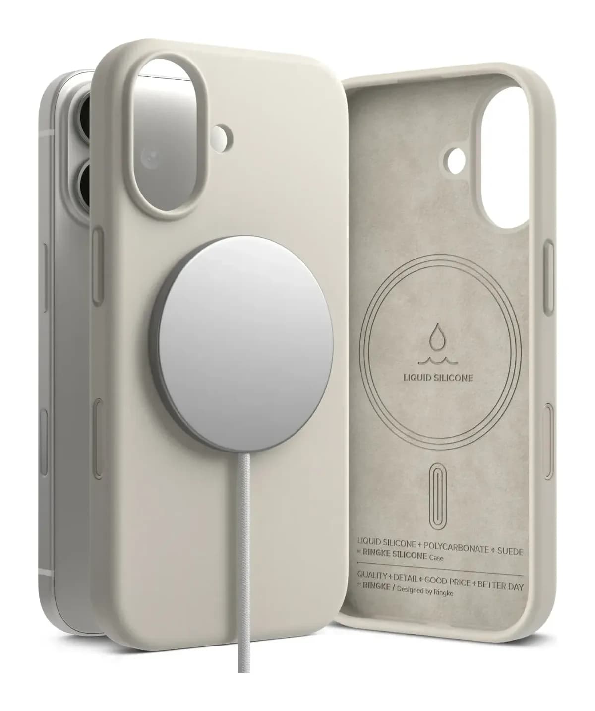 Чехол-накладка Ringke Silicone Magnetic для iPhone 17 (Stone)