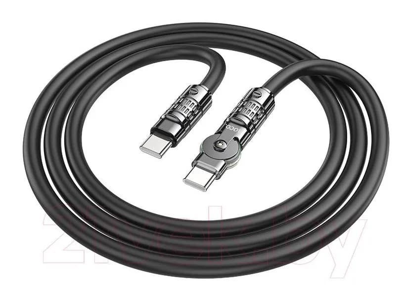 Зарядный кабель Hoco U118 Type-C to Type-C 60W (1.2м, черный)