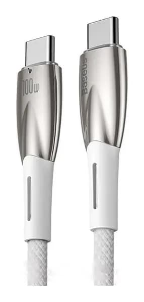 Зарядный кабель Baseus Glimmer Series Fast Charging Type-C to Type-C / CADH000802 (2м, белый)