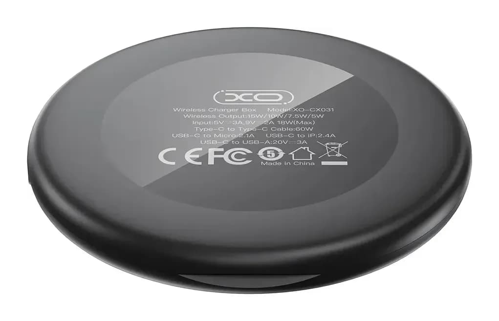Зарядное устройство беспроводное XO CX031 15W органайзер (черный)