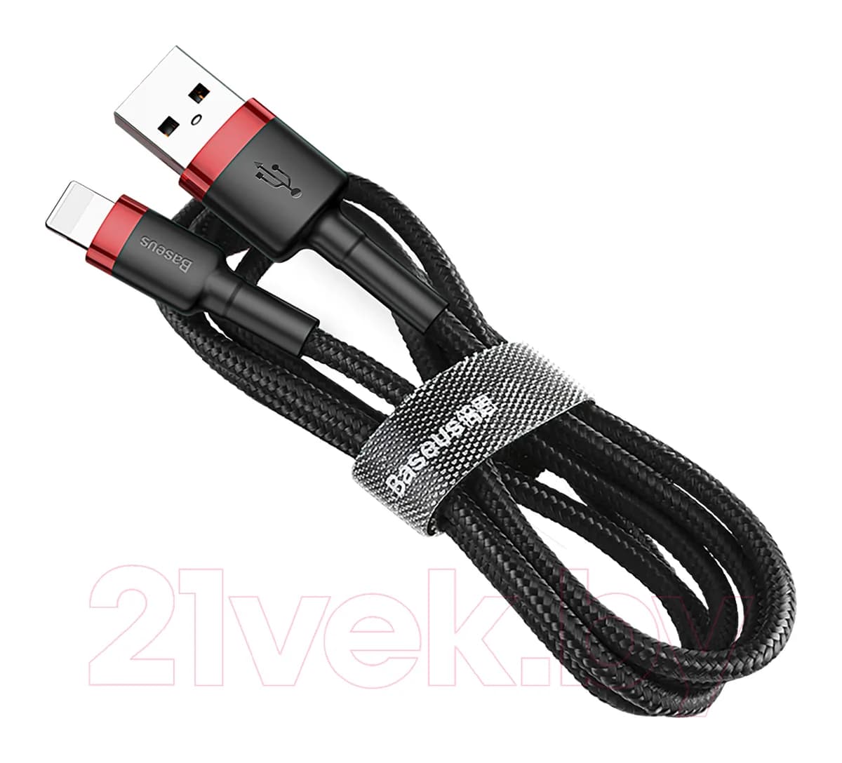 Зарядный кабель Baseus Cafule Lightning 2.4A / CALKLF-B19 (1м, красный/черный)