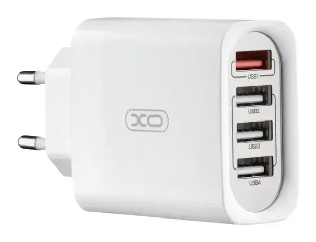 Адаптер питания сетевой XO 1USB QC3.0+3USB 2.4A Lightning L100