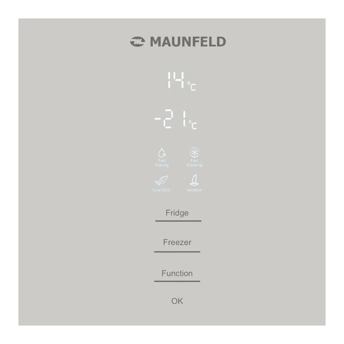 Холодильник с морозильником Maunfeld MFF200NFBG Matt Inverter
