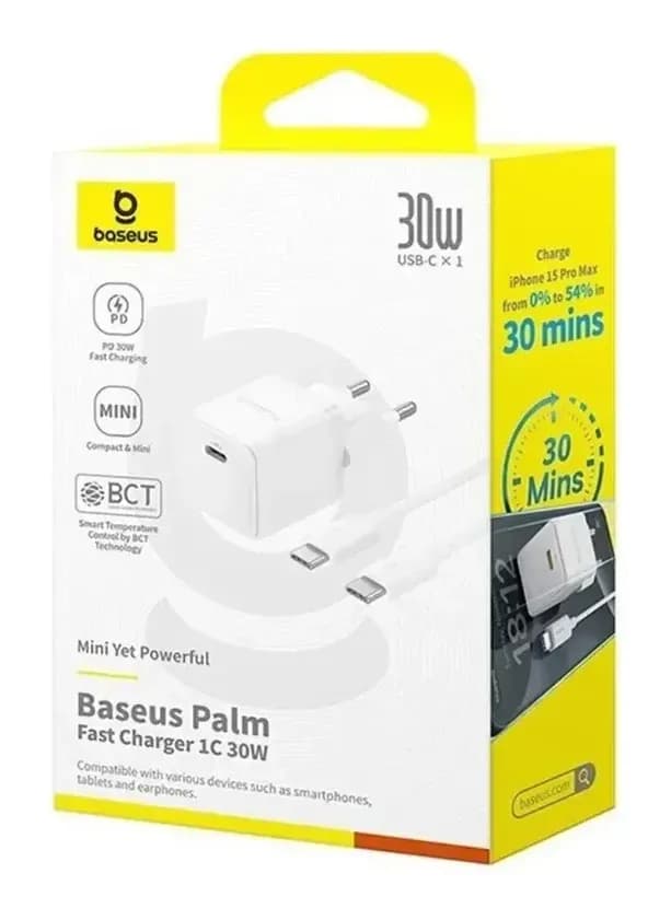 Зарядное устройство сетевое Baseus Palm 30W EU / P10111605213-01 (белый)