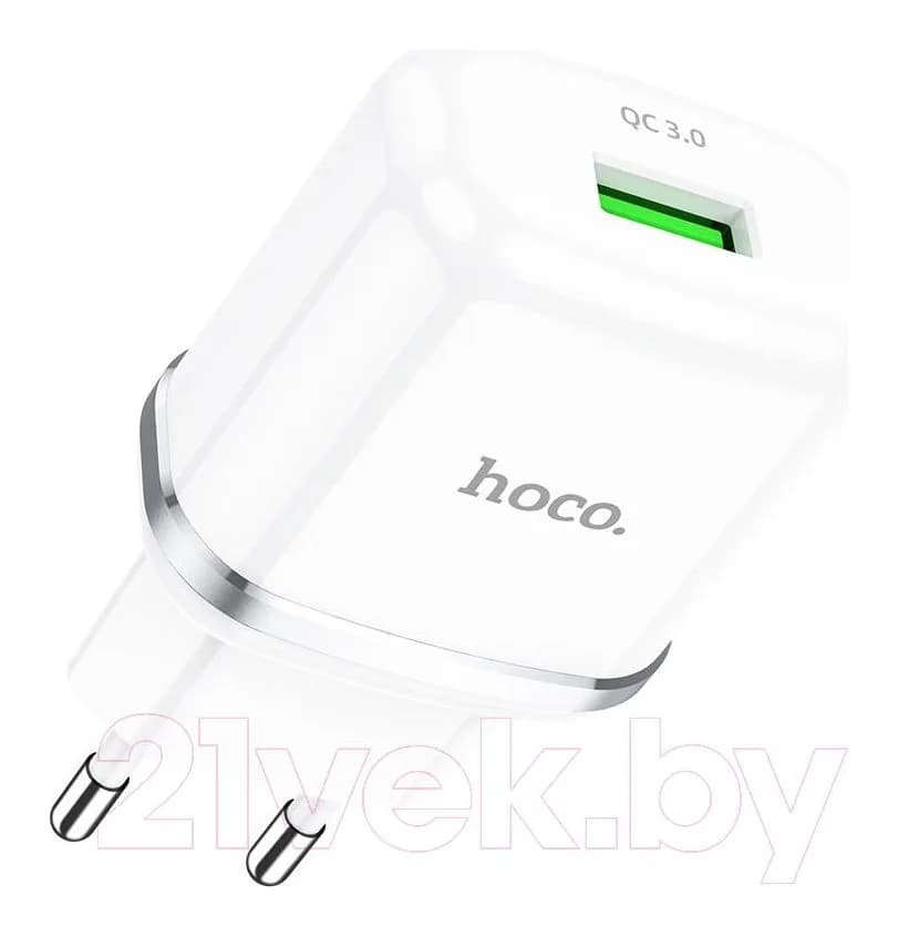 Зарядное устройство сетевое Hoco N3 + кабель AM-microBM / 6931474729378 (белый)
