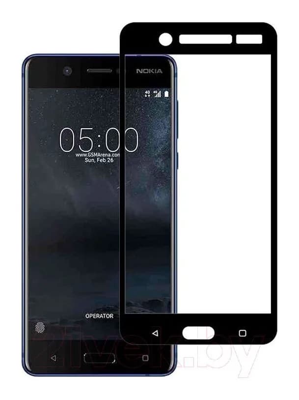 Защитное стекло для телефона Case Full Screen для Nokia 2 (черный глянец)