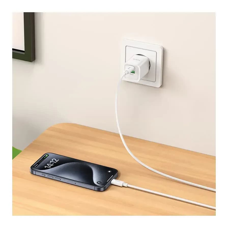 Зарядное устройство сетевое Hoco C149A Charm 30W + кабель (белый)