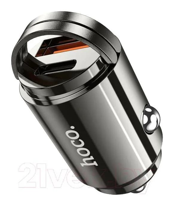 Автомобильное зарядное устройство Hoco DZ7 (металлик)
