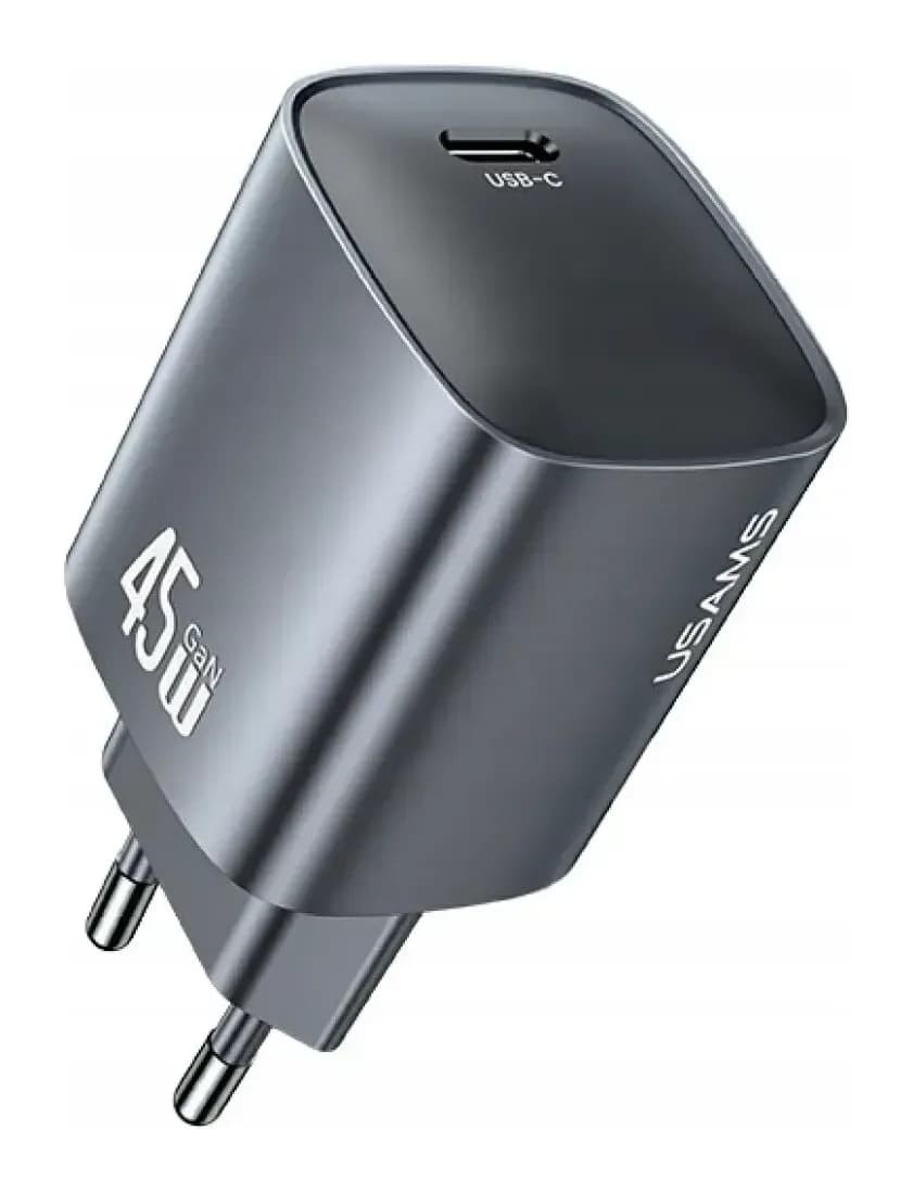 Адаптер питания сетевой Usams 45W GaN Fast Charger / CC323TC01 (серый)