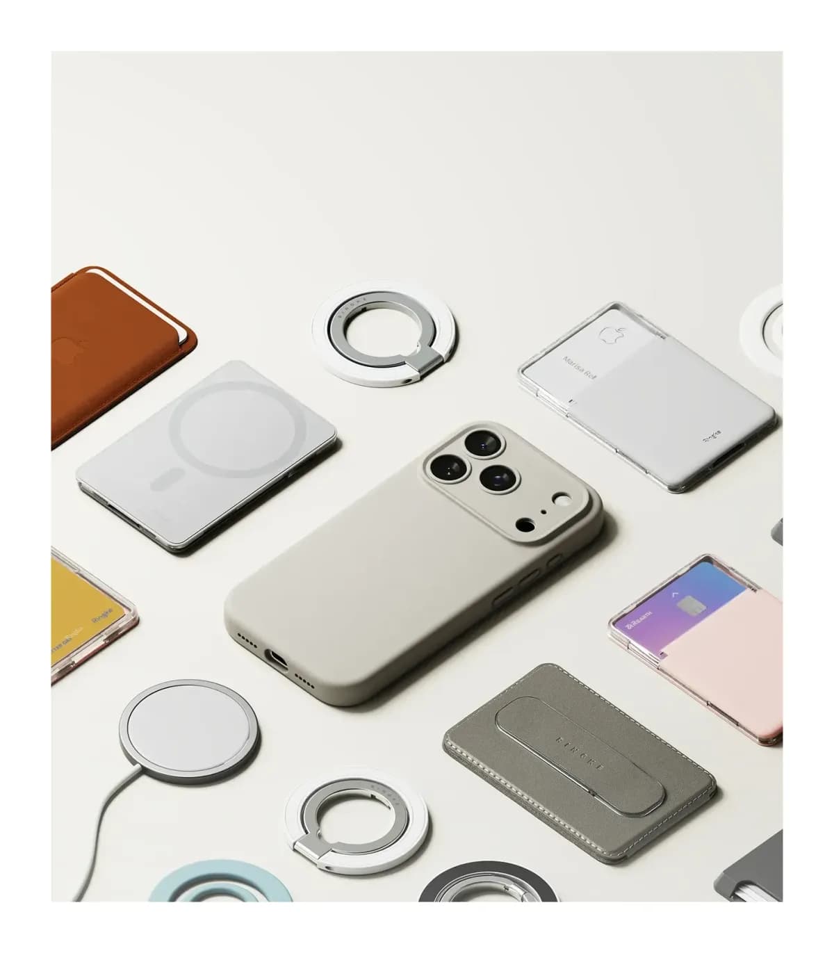 Чехол-накладка Ringke Silicone Magnetic для iPhone 17 Pro (Stone)