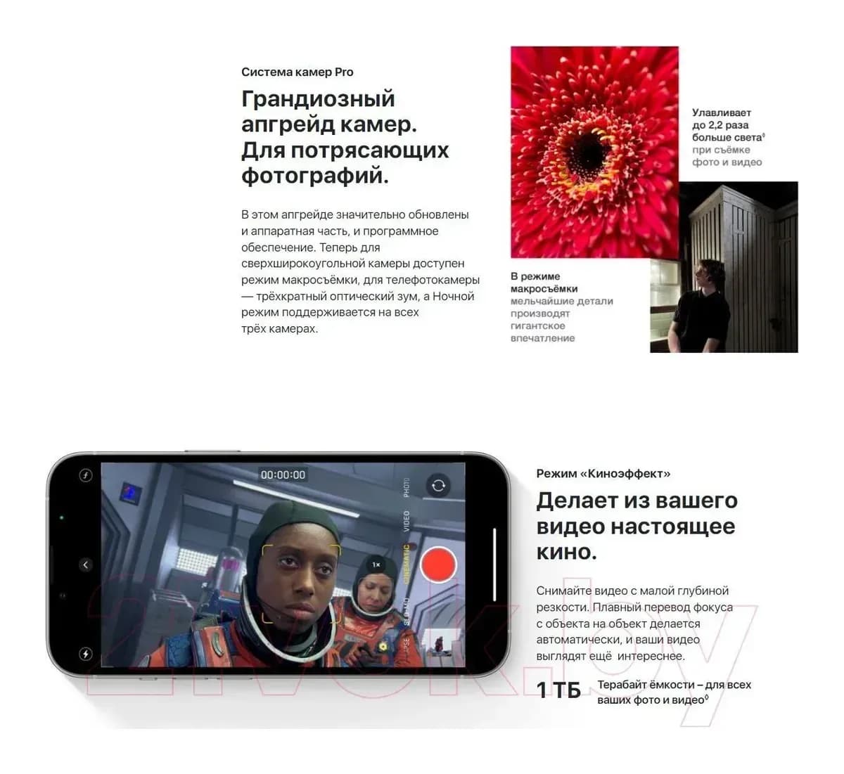 Смартфон восстановленный Apple iPhone 13 Pro 128GB Flip Грейд B (графит)