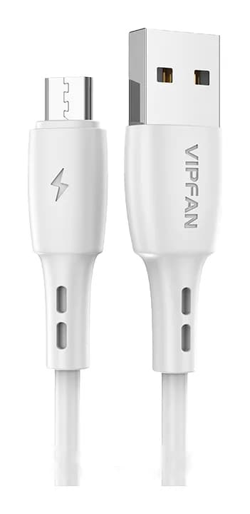 Зарядный кабель Vipfan X06 USB-Micro (1м, белый, в футляре)