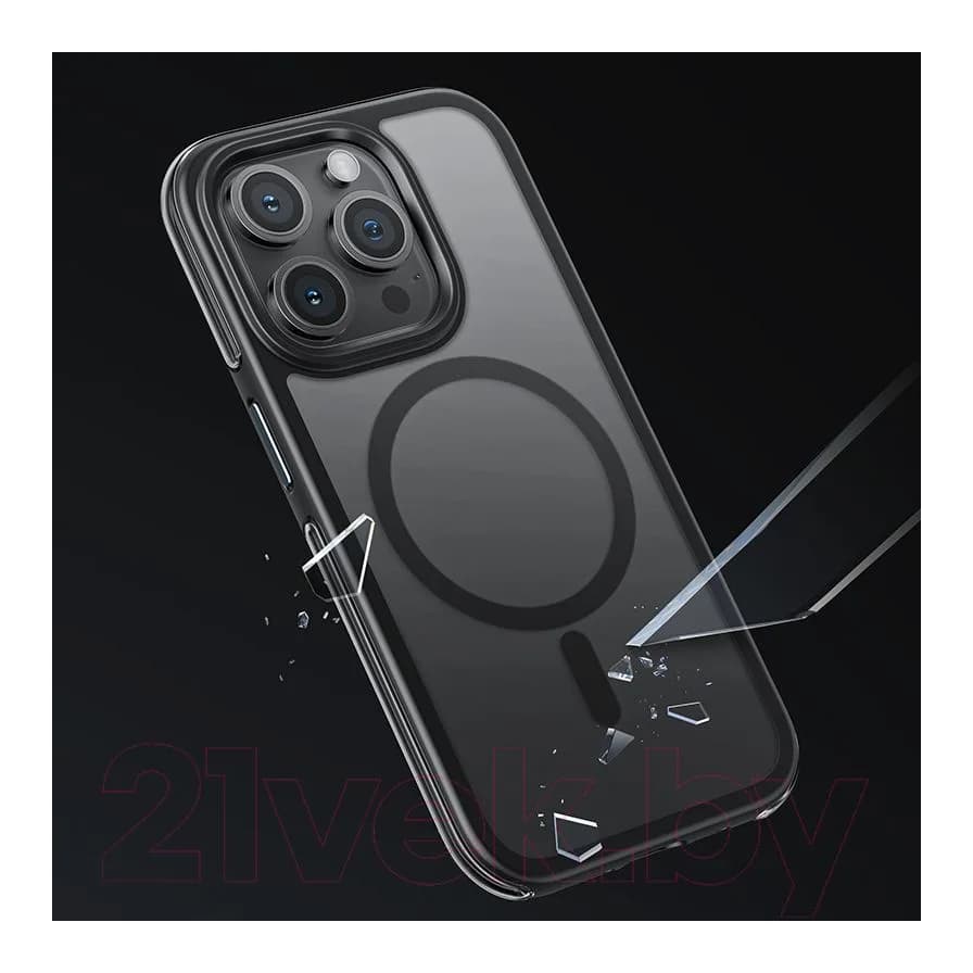Чехол-накладка Hoco AS5 для iPhone 15 Pro магнитный противоударный (черный)