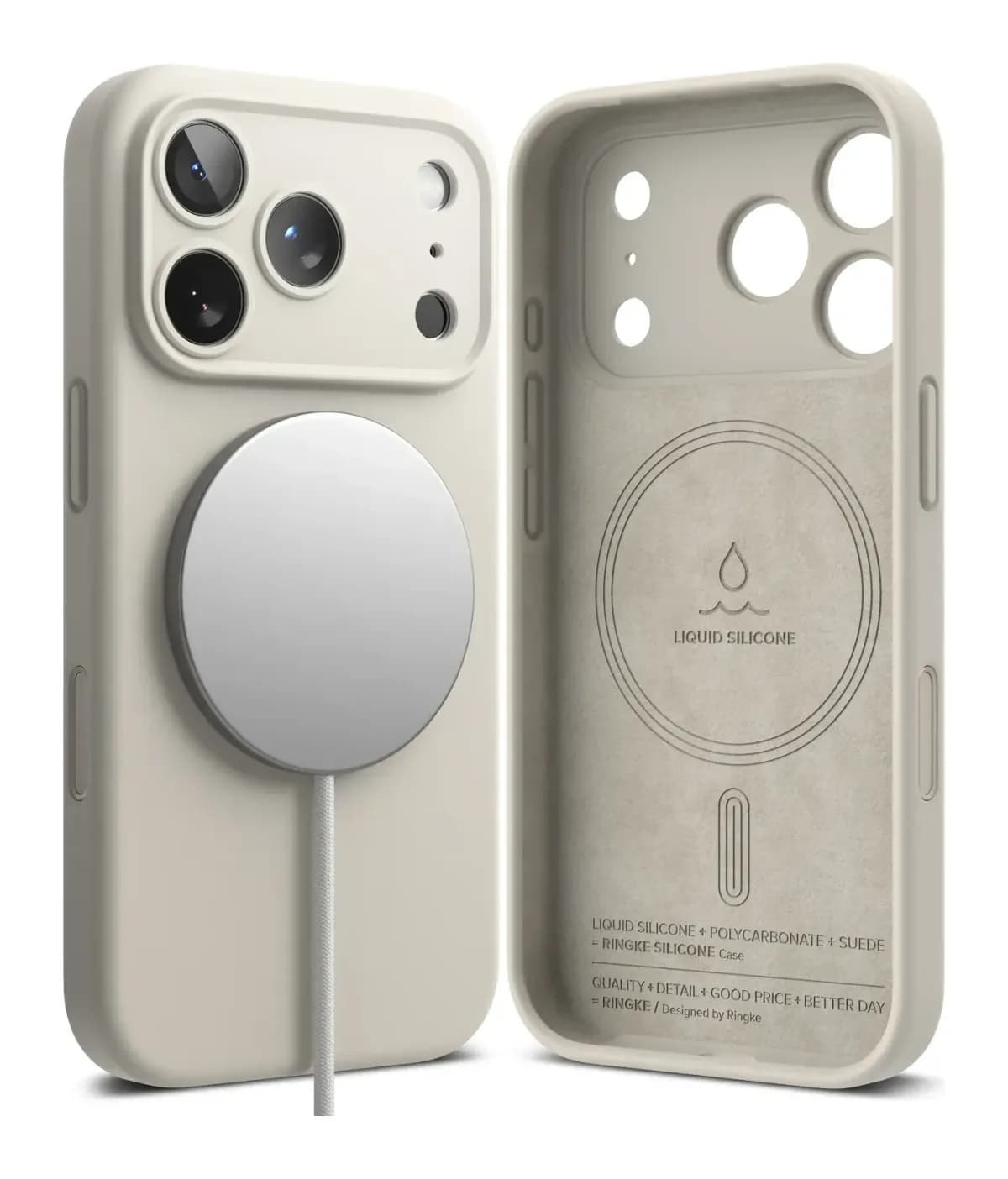 Чехол-накладка Ringke Silicone Magnetic для iPhone 17 Pro (Stone)