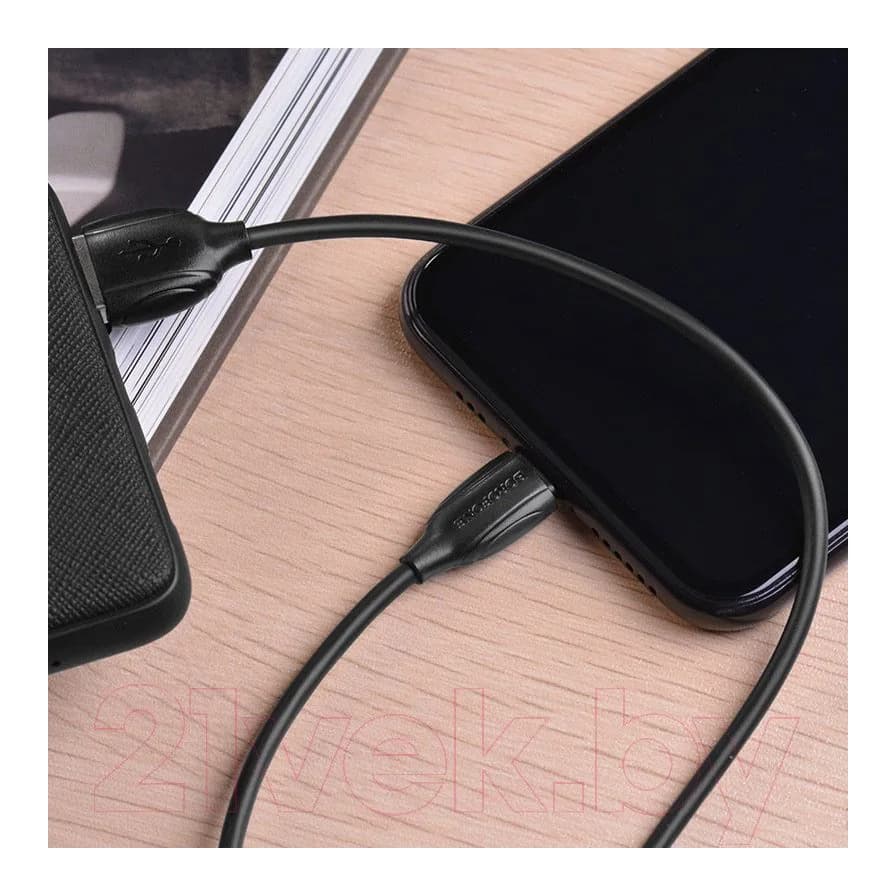 Зарядный кабель Borofone BX19 USB Lightning (1м, черный)
