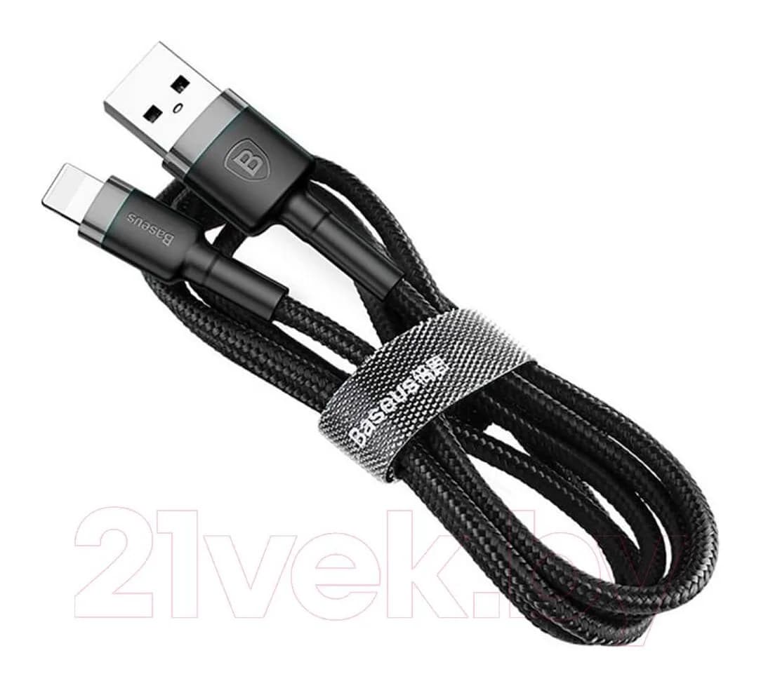 Зарядный кабель Baseus Cafule Lightning 2.4A / CALKLF-BG1 (1м, серый/черный)