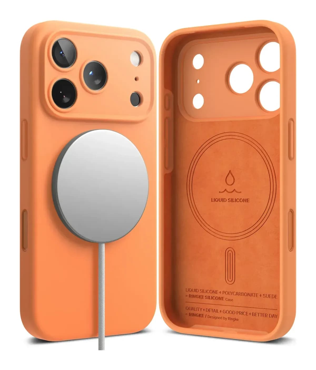 Чехол-накладка Ringke Silicone Magnetic для iPhone 17 Pro (Tangerine)