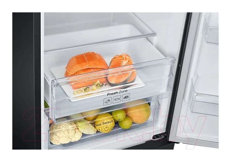 Холодильник с морозильником Samsung RB37A5291B1/WT