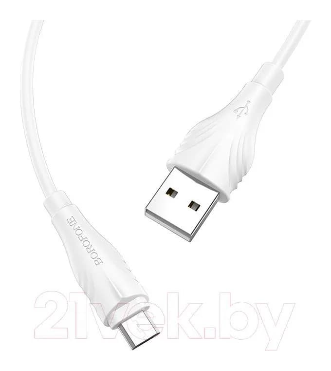 Зарядный кабель Borofone BX18 Micro (3м, белый)