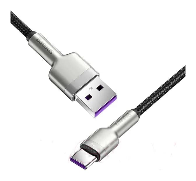 Зарядный кабель Baseus Cafule Series Metal Data Cable USB To Type-C / CAKF000001 (0.25м, черный)