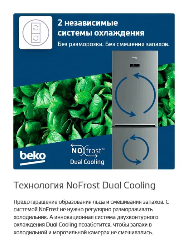 Холодильник с морозильником Beko B3DRCNK402HXBR
