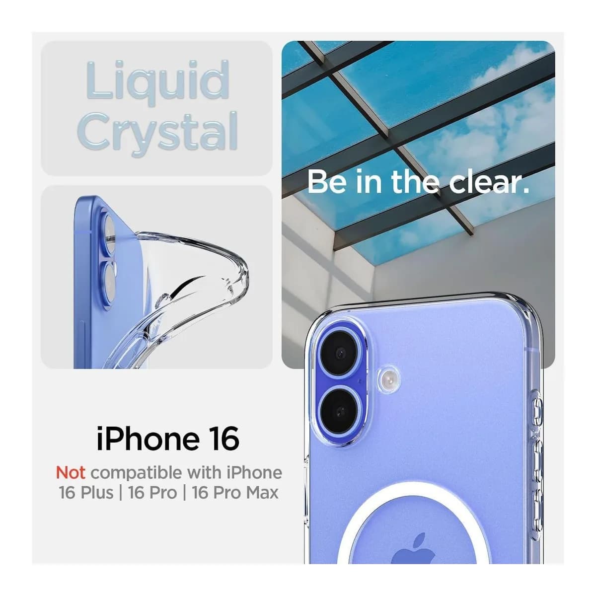 Чехол-накладка Spigen Liquid Crystal Mag Magsafe для iPhone 16 / ACS08390 (Clear)