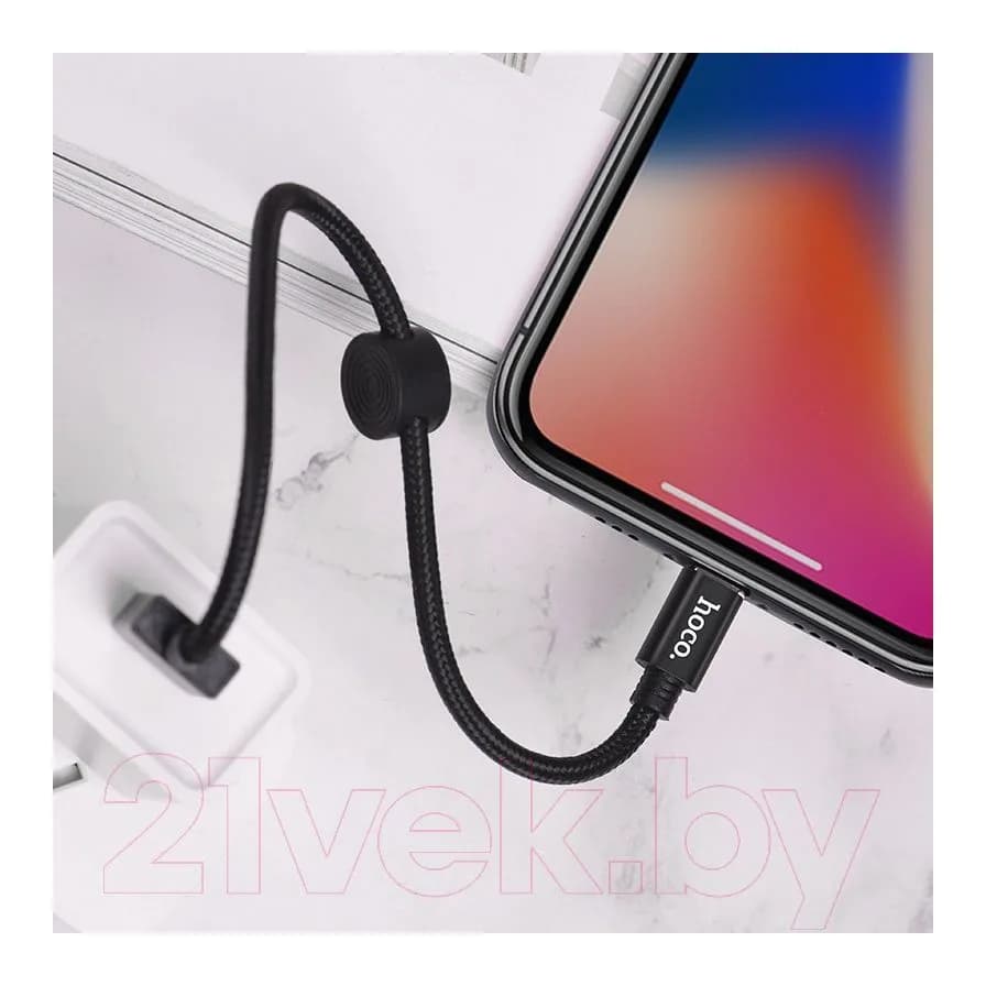 Зарядный кабель Hoco X35 AM-8pin Lightning (0.25м, черный)